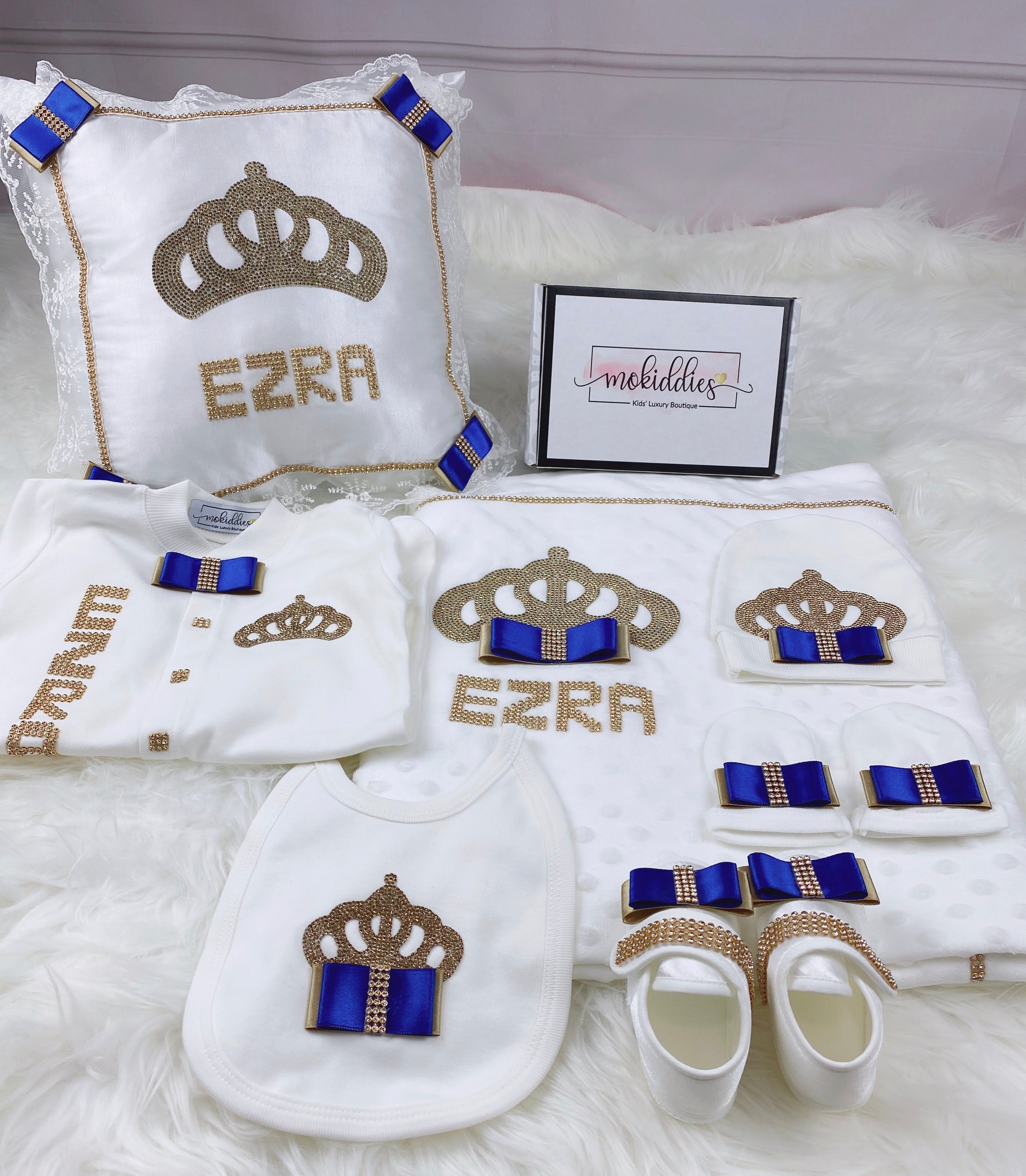 7 PIECE CUSTOMIZED DOUBLE-BOW CROWN SET (Navy Blue)