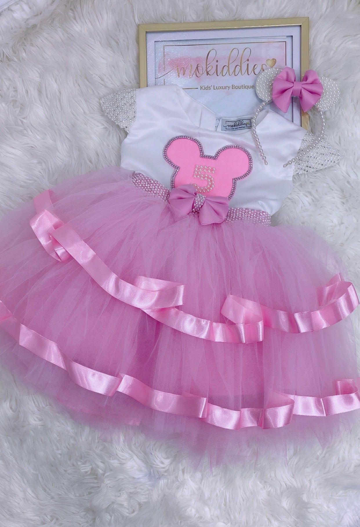 1st Birthday Outfit - Minnie Mouse Dress - Flower Girl Dress