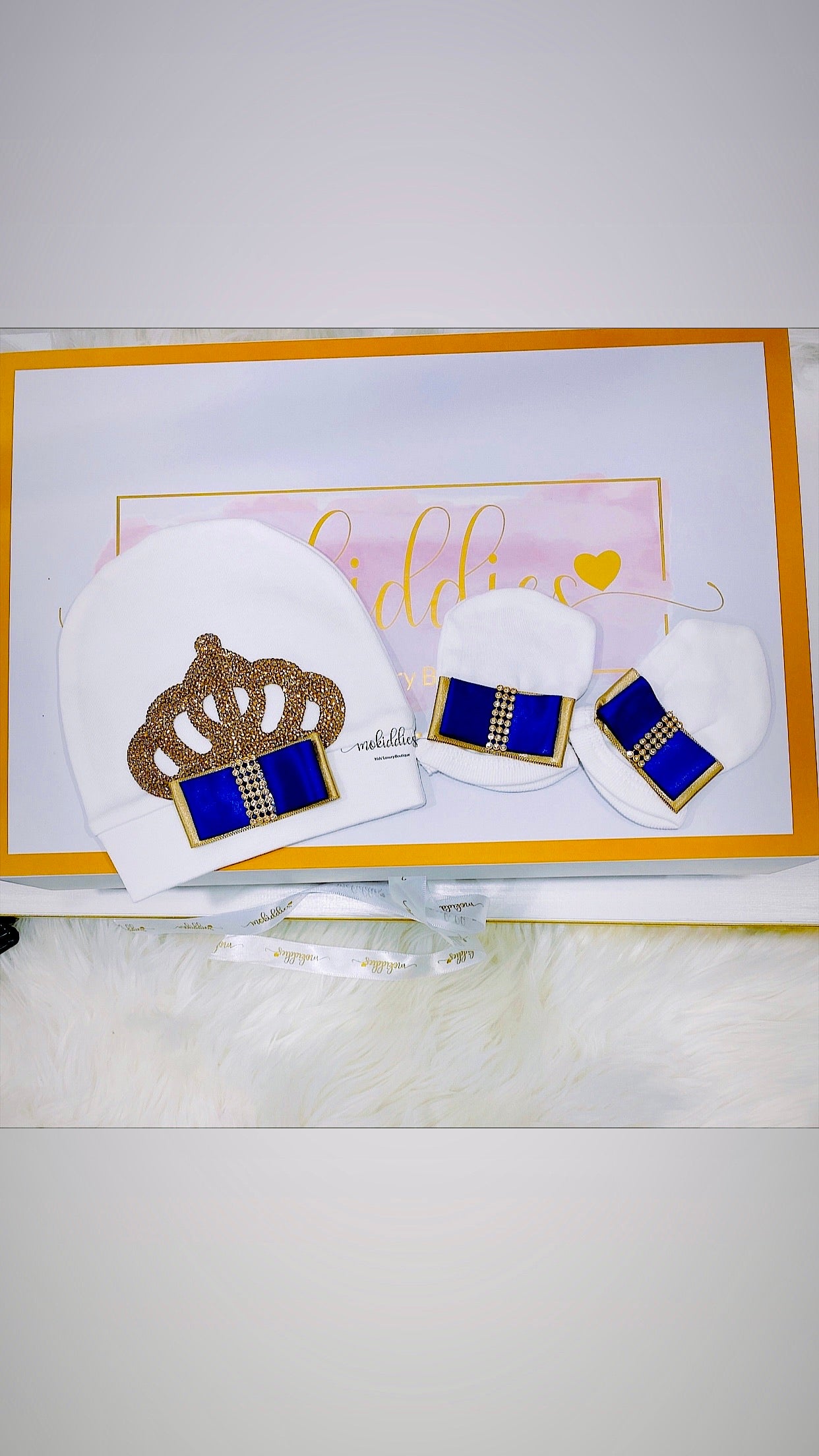 10 PIECE DOUBLE-BOW CROWN SET (Navy Blue)