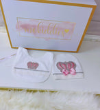 4 PIECE CROWN SET WITH LACE (Pink)