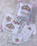 7 PIECE CUSTOMIZED DOUBLE-BOW CROWN SET (Pink)